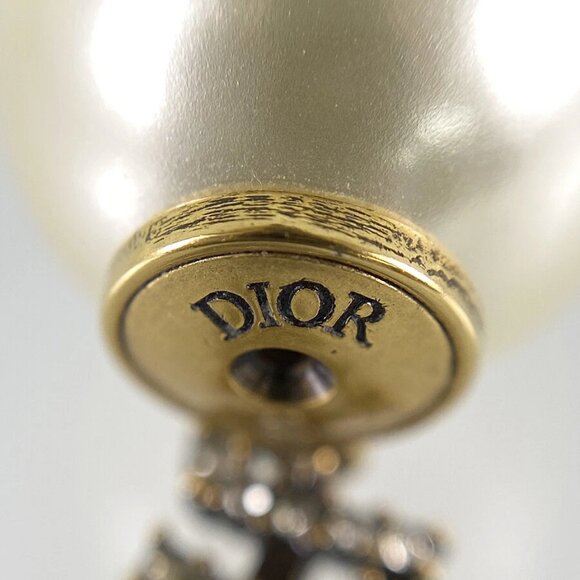 Dior TRIBALES J'ADIOR Gold plated Faux Pearl Rhinestone Earring - Picture 4 of 12
